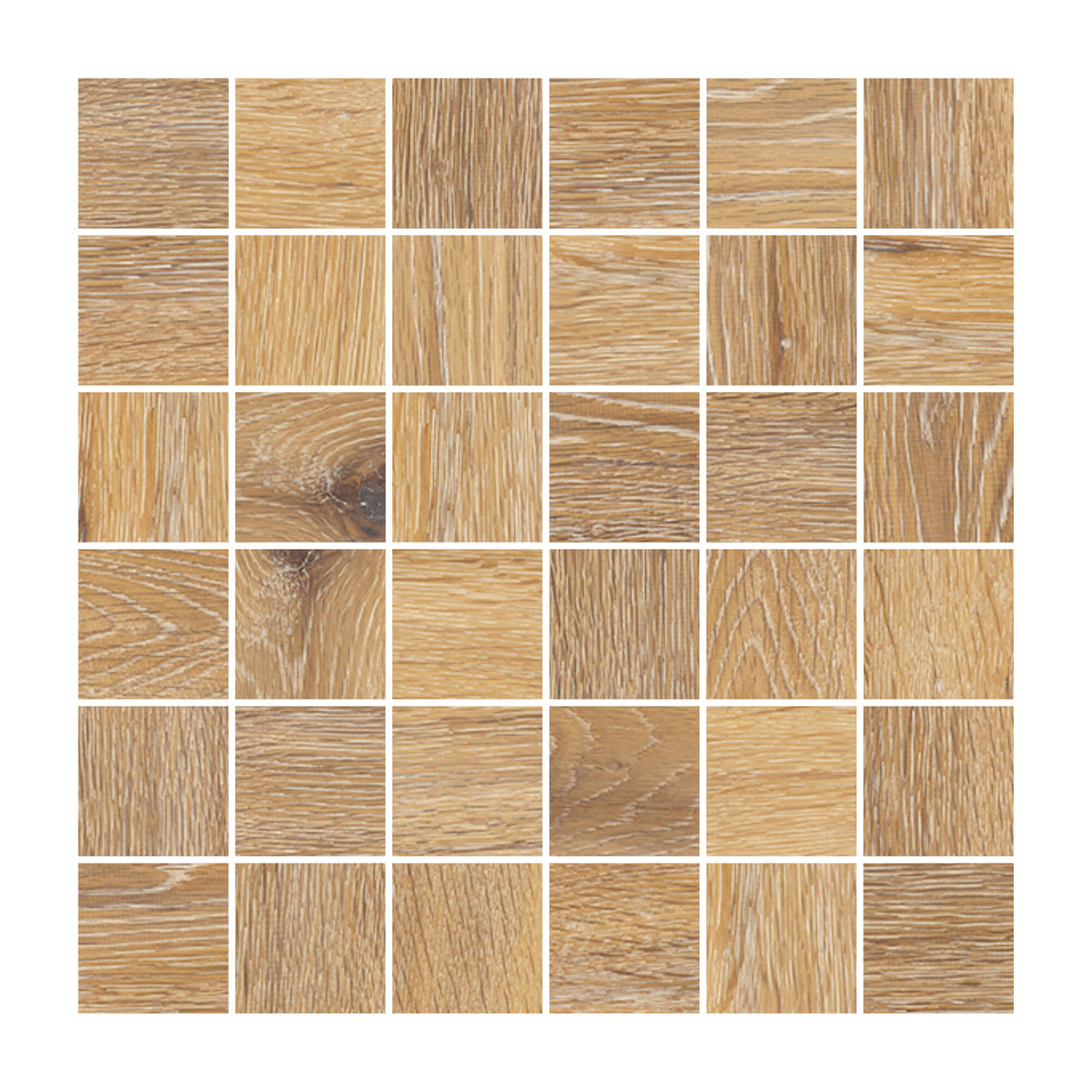 Mozaic interior/exterior portelanat Cesarom Rovere, mat, maro, 30 x 30 cm