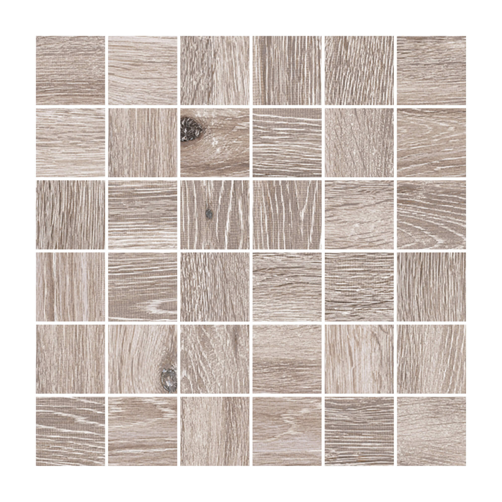 Mozaic interior/exterior portelanat Cesarom Rovere, mat, grej, 30 x 30 cm