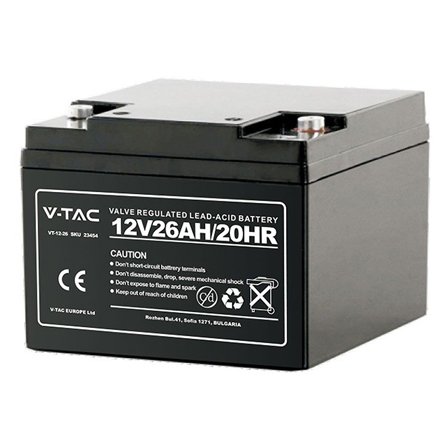 Acumulator gel plumb 12V 26AH 175X166X125MM V-TAC SKU-23454