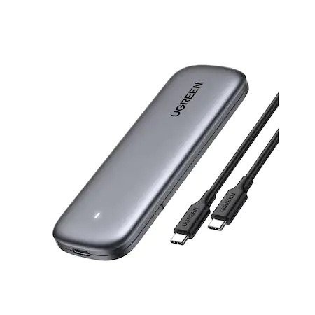 RACK extern Ugreen, #CM400" pt SSD M.2 NVMe SATA compatibile cu form factor 2280, 2260, 2242 si 2230, cablu inclus de 50 cm USB Type-C la USB Type-C, 10Gbps, aluminiu, gri 10902