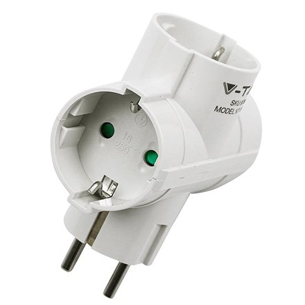Adaptor 3 prize 3X16A max 3680W V-TAC SKU-8786