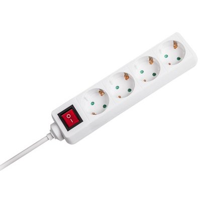 Prelungitor 4 cai cu intrerupator 1.5M( 3G1.5MM2) alb V-TAC SKU-8764