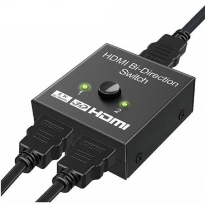 SWITCH video Q-LINK, HDMI bidirectional - 2x HDMI 4K / 30Hz, NEGRU "20CL48"