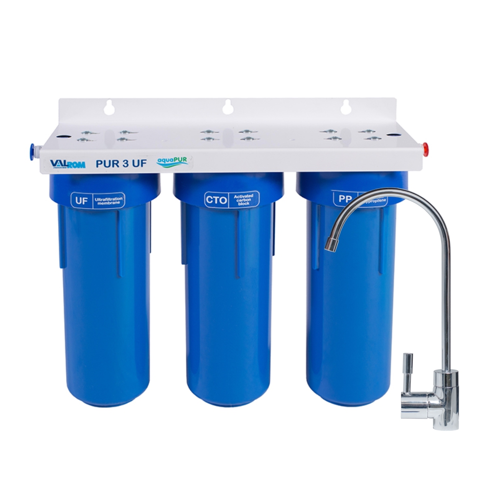 Sistem ultra filtrare apa Valrom aquaPUR 3 UF, polipropilena, albastru, 10
