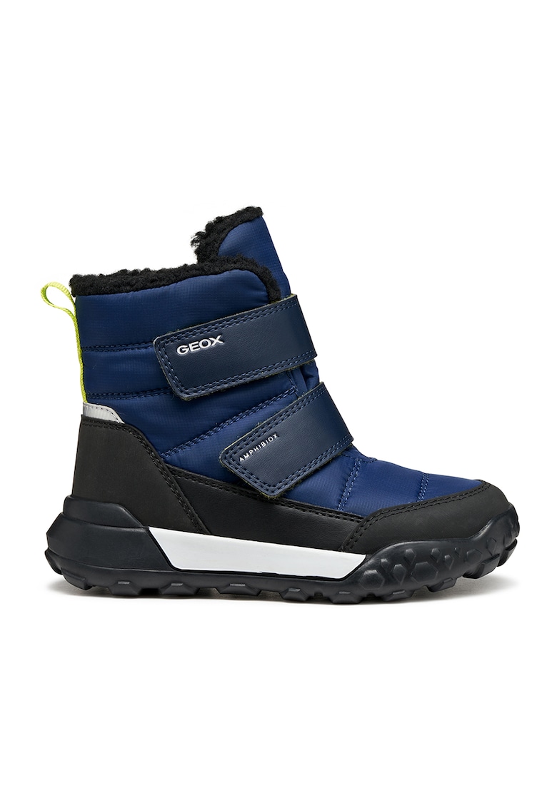 Ghete cu velcro - Negru/Albastru indigo