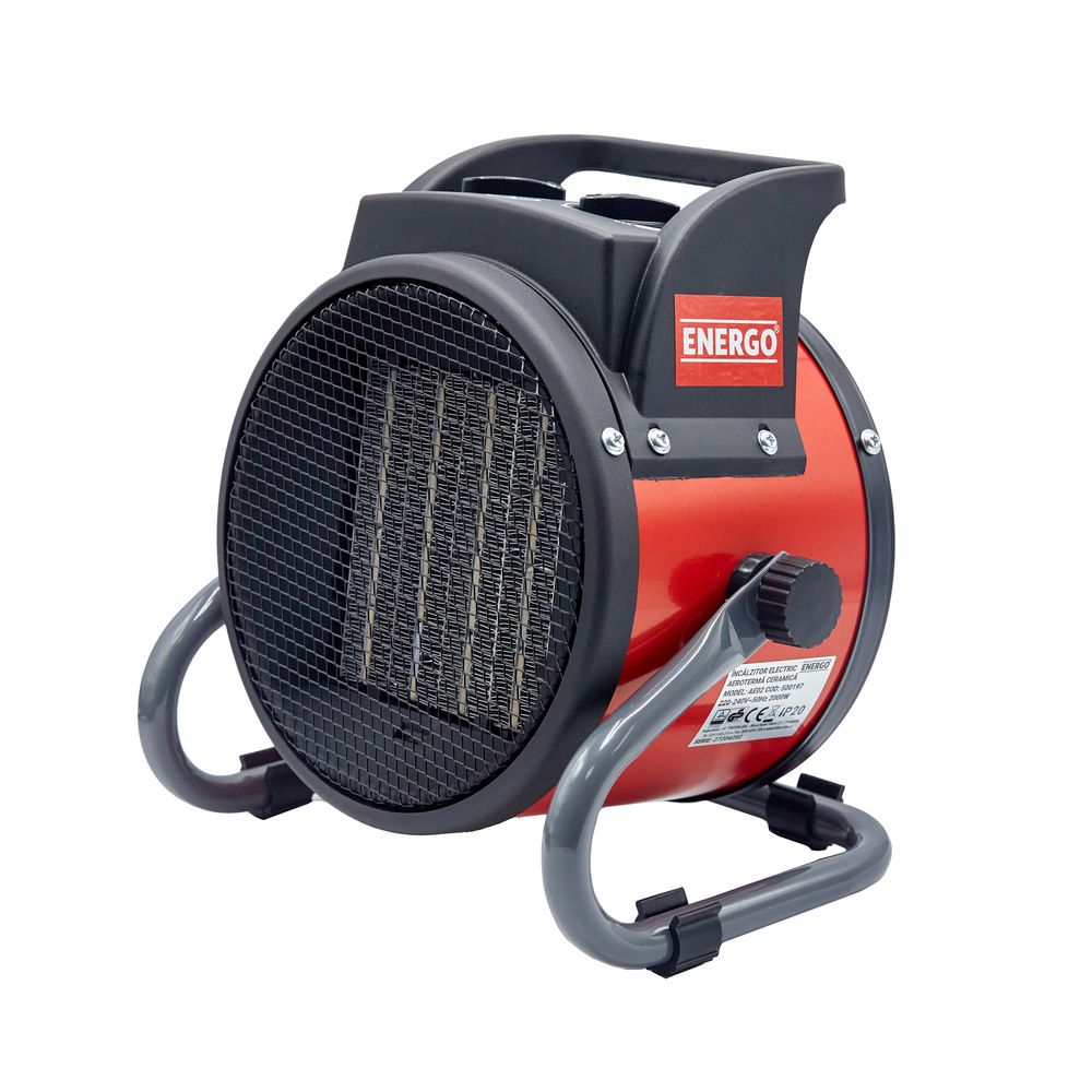 Aeroterma ceramica electrica Energo AE02, 197m³/h, 2+1 trepte, 2000 W