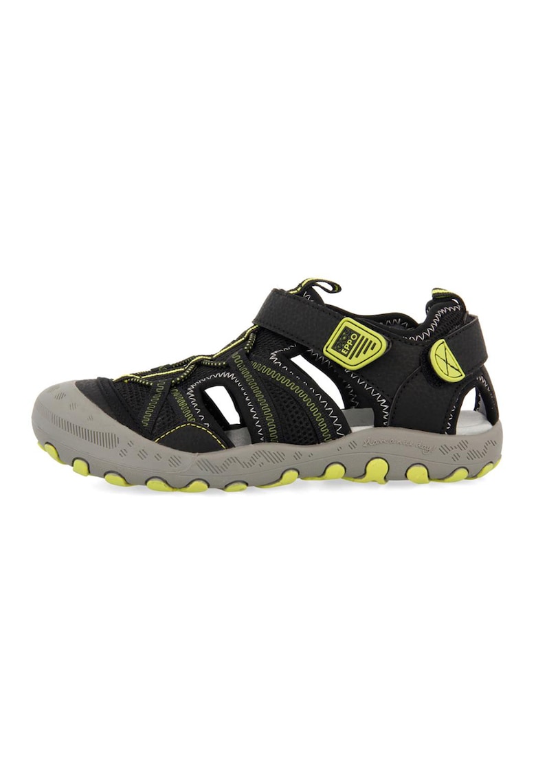 Sandale cu segmente cu inchidere velcro Mazatlan 47402 - Negru/Galben
