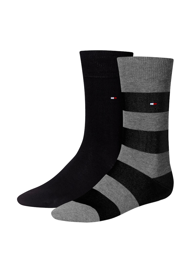 Set de sosete negre si cu dungi - 2 perechi