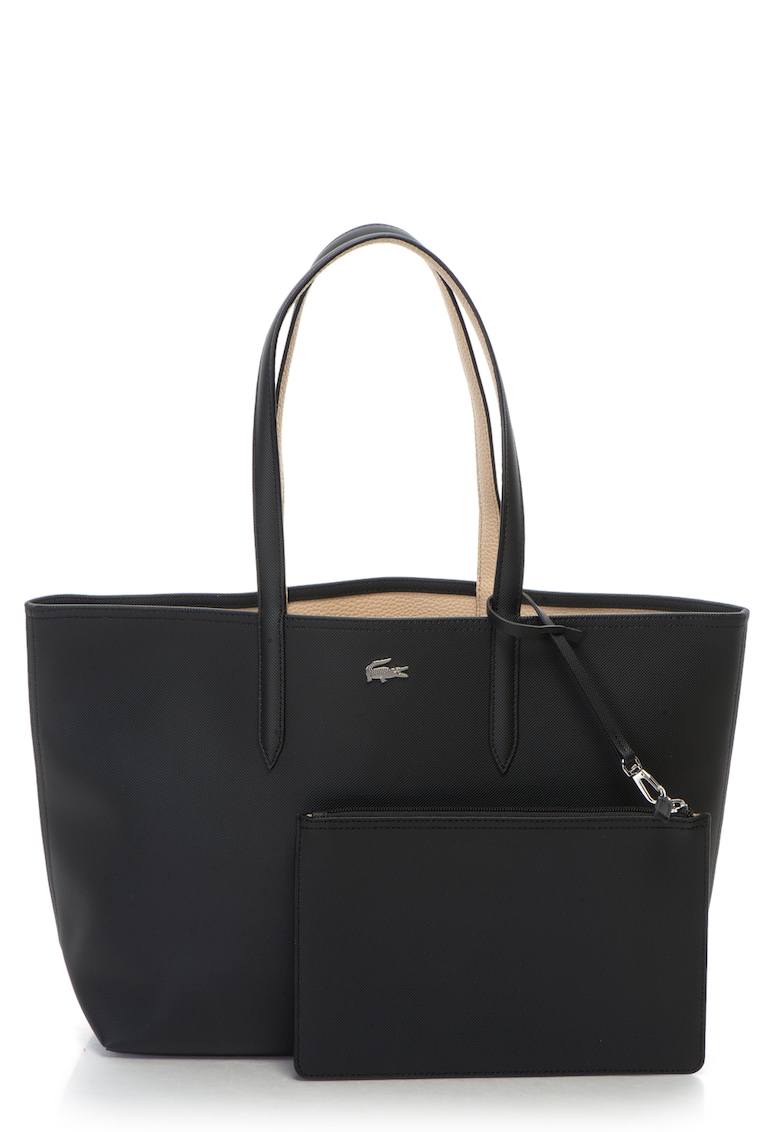 Geanta shopper de piele sintetica - Negru