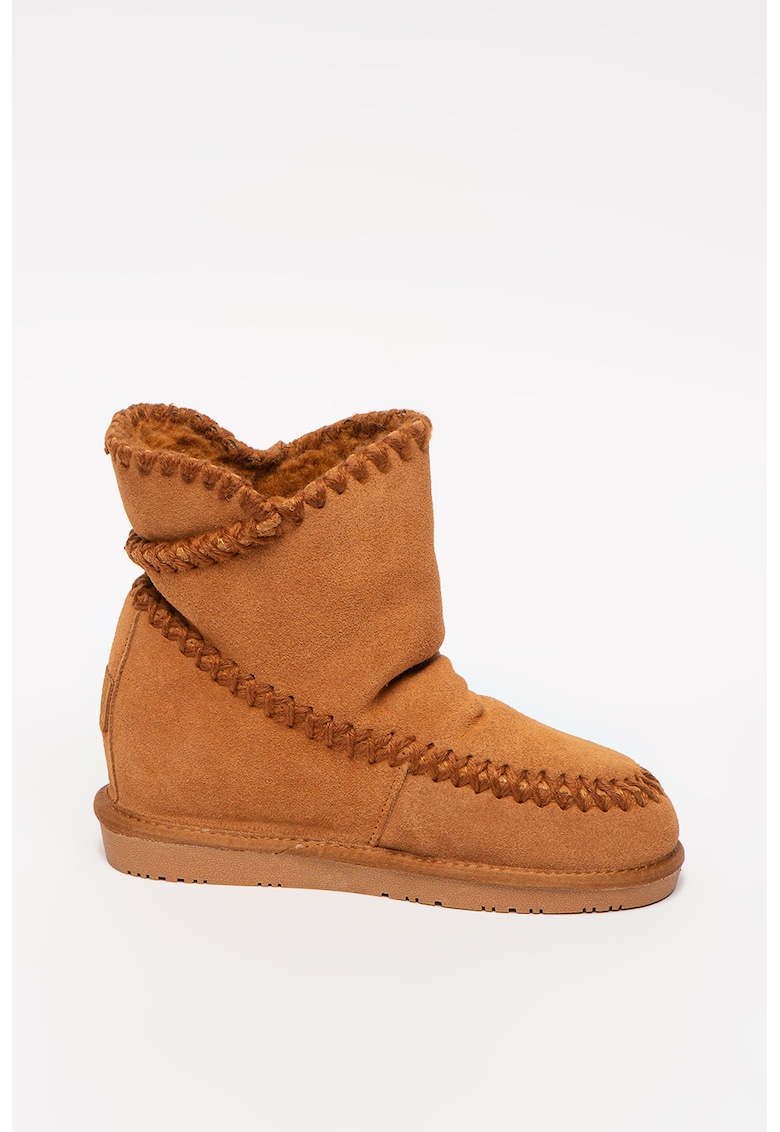 Ghete fara inchidere cu talpa wedge ascunsa Suede