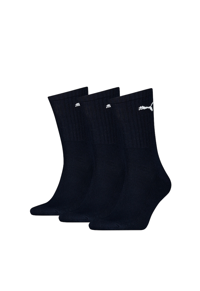 Set de sosete unisex scurte - 3 perechi - Alb/Negru stins