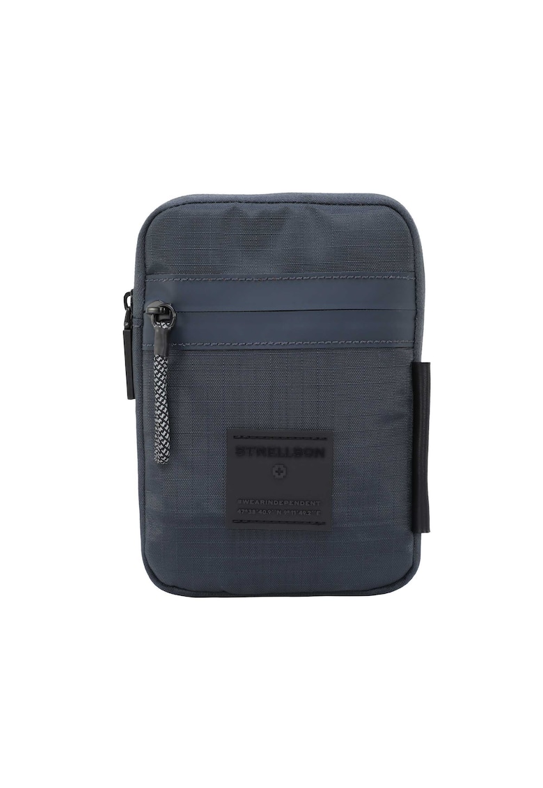 Geanta crossbody unisex cu buzunar frontal - Albastru