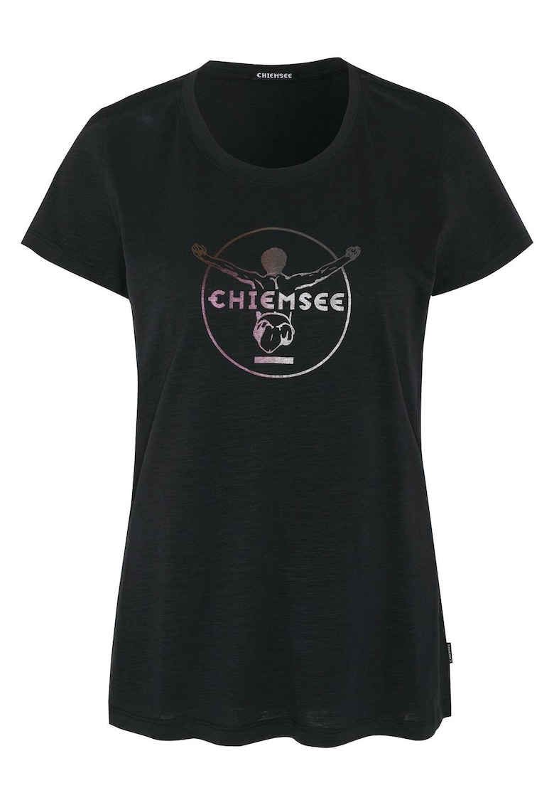 Tricou cu decolteu rotund Taormina - Negru