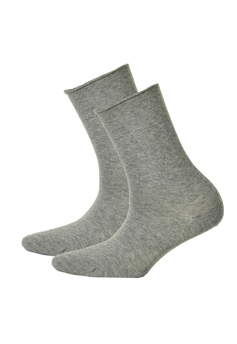 Set de sosete lungi cu model uni - 2 perechi - Gri melange