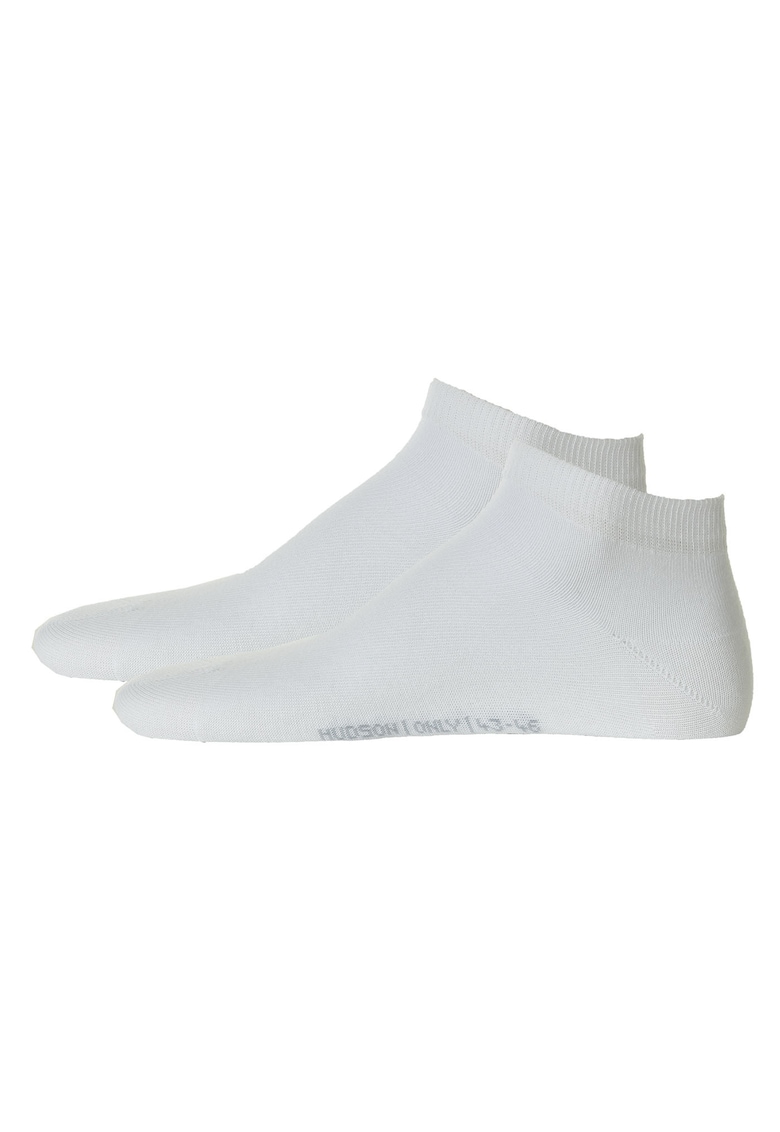 Set de sosete pana la glezna cu model uni - 2 perechi - Alb