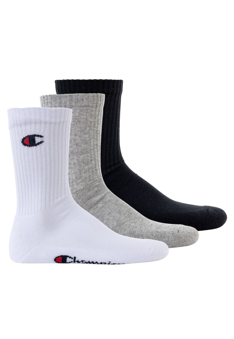 Set de sosete lungi unisex - 3 perechi - Alb/Negru/Gri