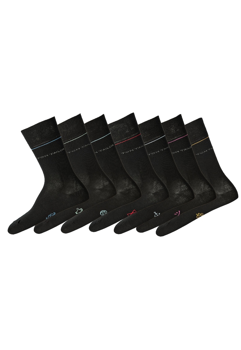 Set de sosete lungi unisex - 7 perechi - Negru