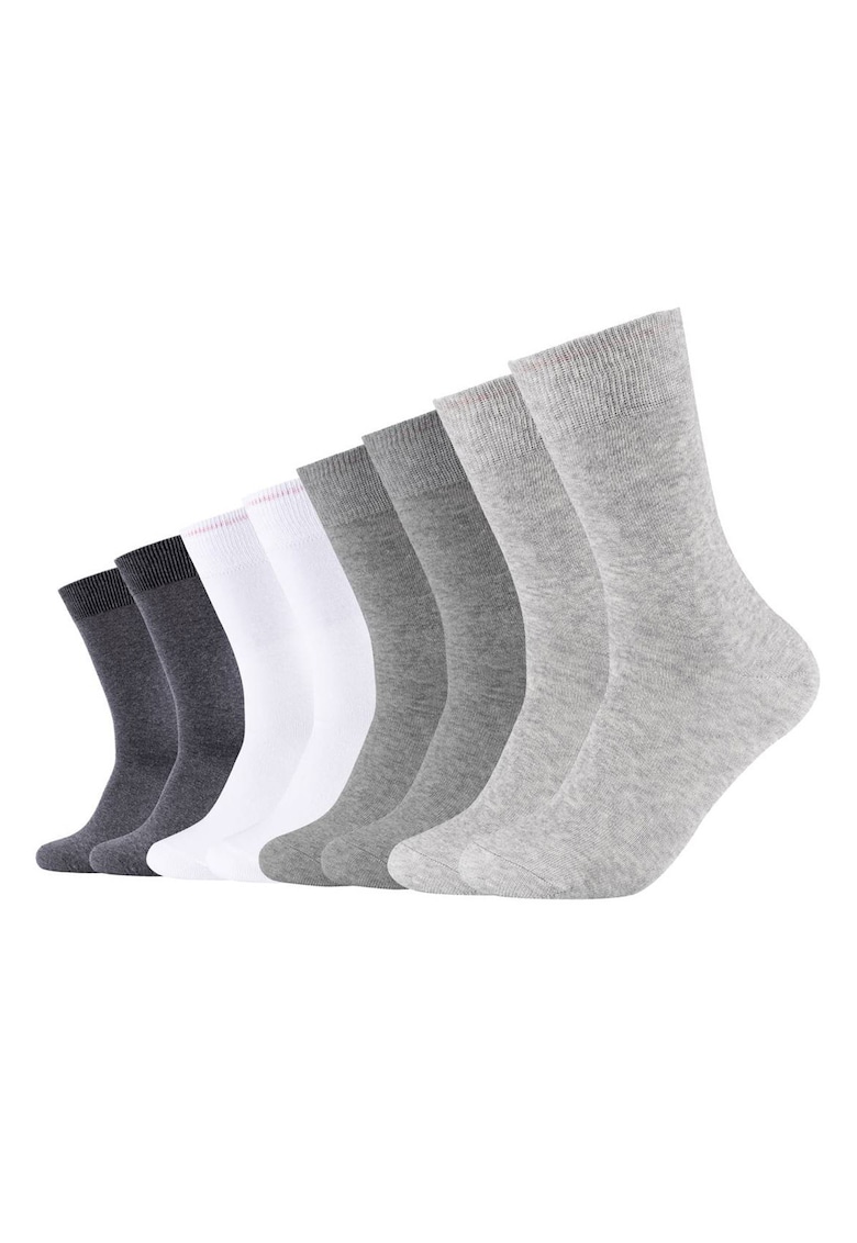 Set de sosete lungi unisex - 8 perechi - Alb/Gri