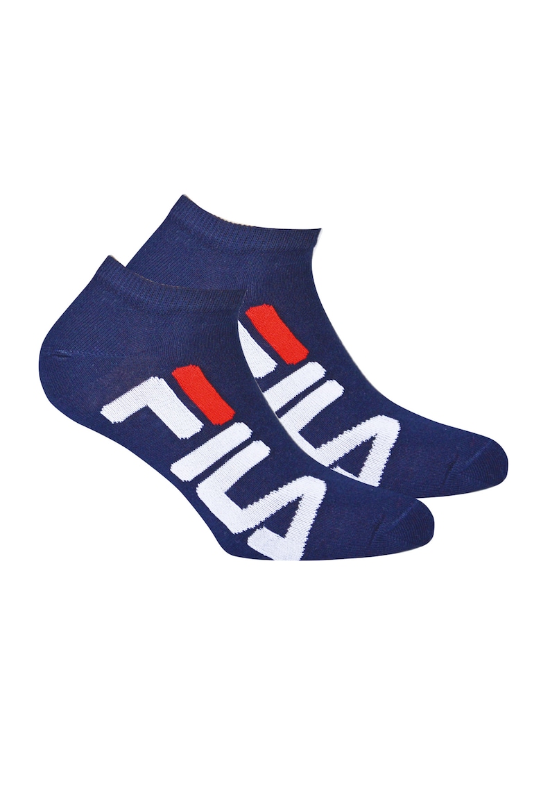 Set de sosete scurte unisex cu logo - 2 perechi - Albastru