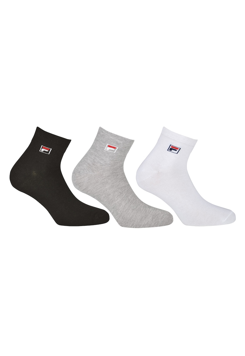 Set de sosete lungi unisex - 3 perechi - Alb/Negru/Gri