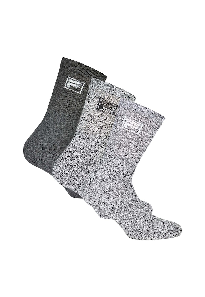 Set de sosete lungi unisex - 3 perechi - Gri melange