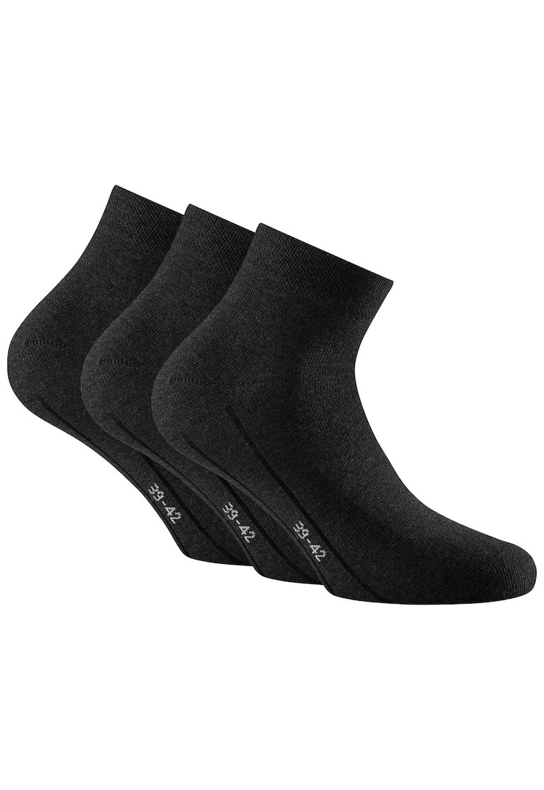 Set de sosete unisex scurte - 3 perechi - Negru