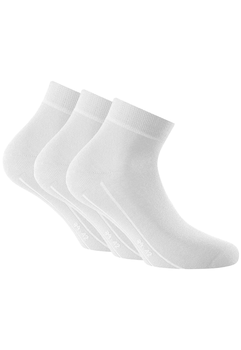 Set de sosete unisex scurte - 3 perechi - Alb