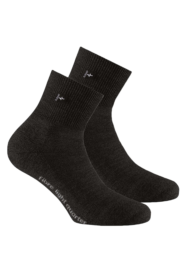 Sosete scurte unisex din amestec de lana pentru trekking - Negru