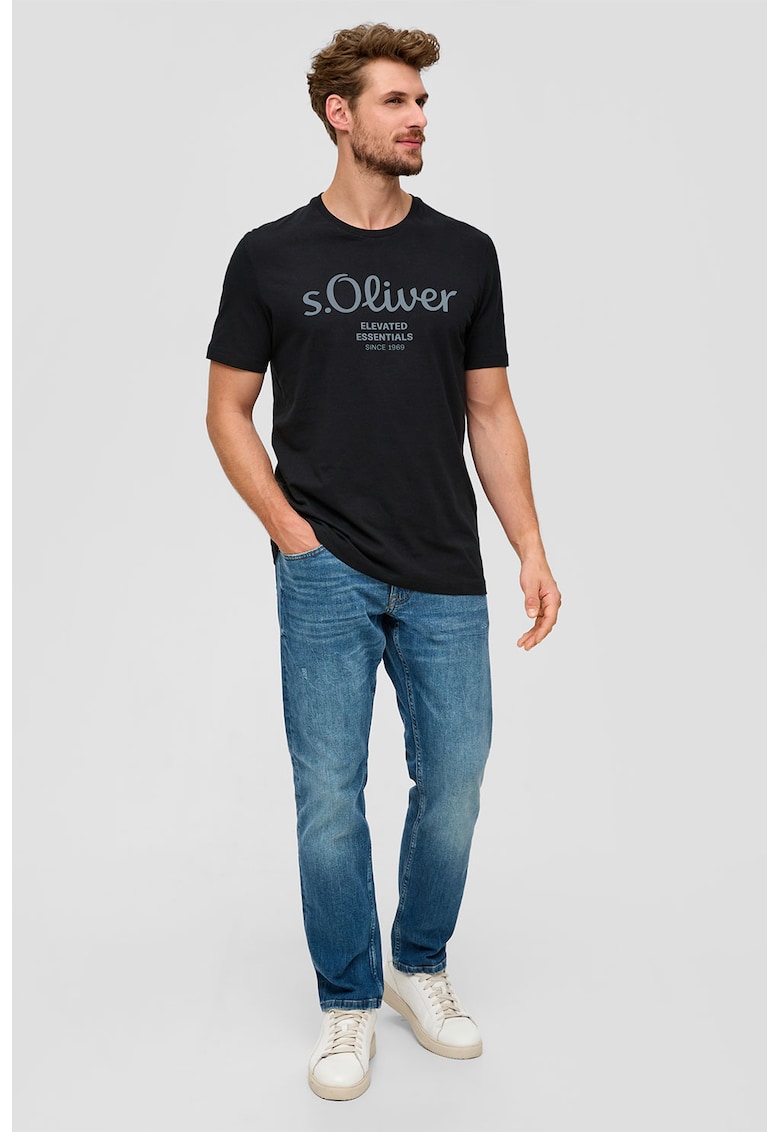 Tricou de bumbac cu imprimeu logo - Albastru ultramarin