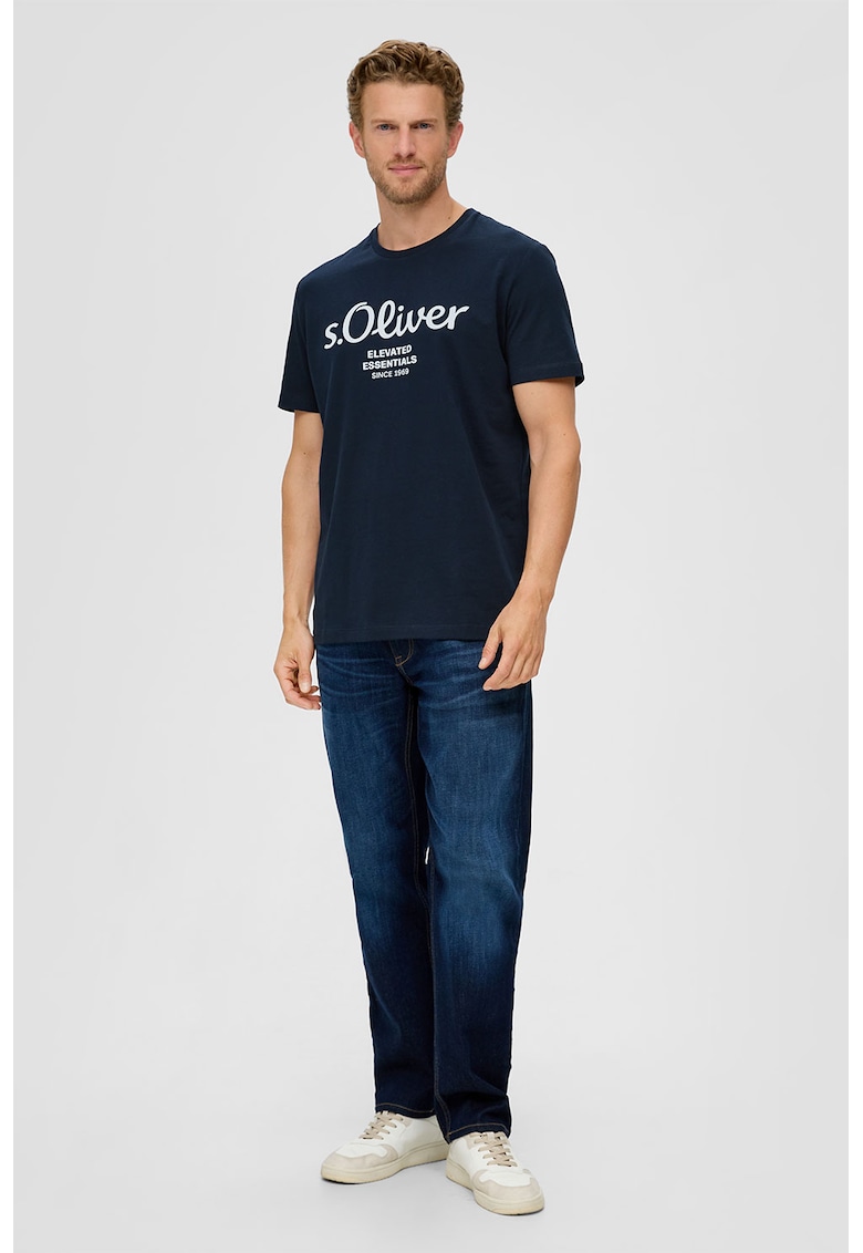Tricou de bumbac cu imprimeu logo - Bleumarin
