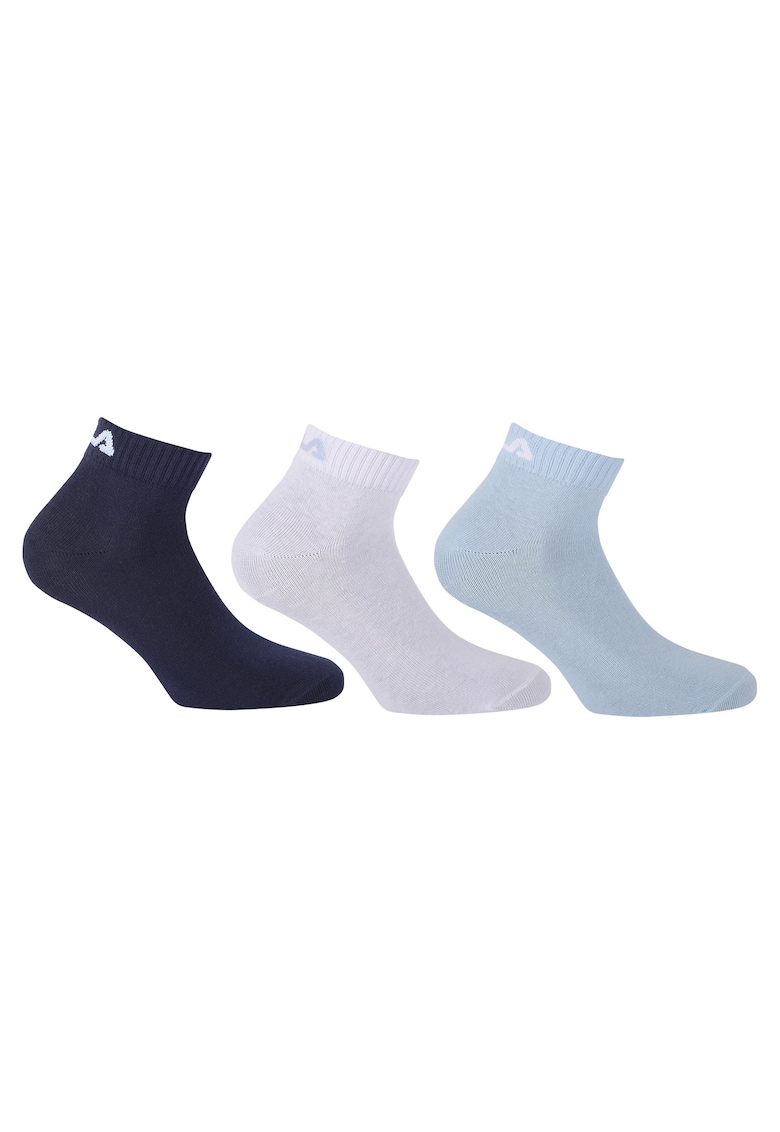 Set de sosete scurte unisex - 3 perechi - Alb/Albastru