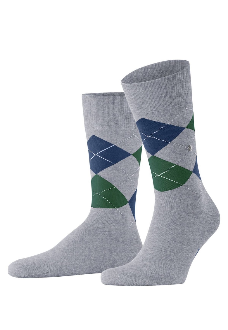 Sosete lungi cu model Emblem King 12633 - Verde/Gri deschis/Albastru