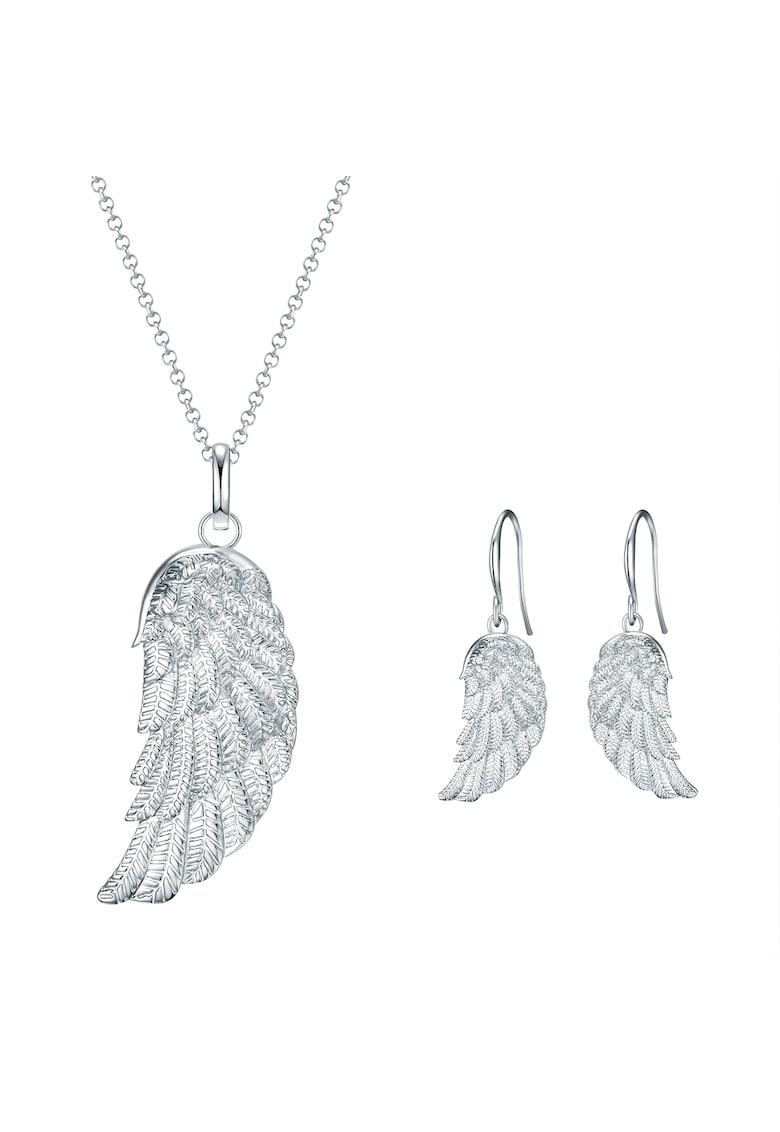 Set de colier si cercei cu cristale - Argintiu