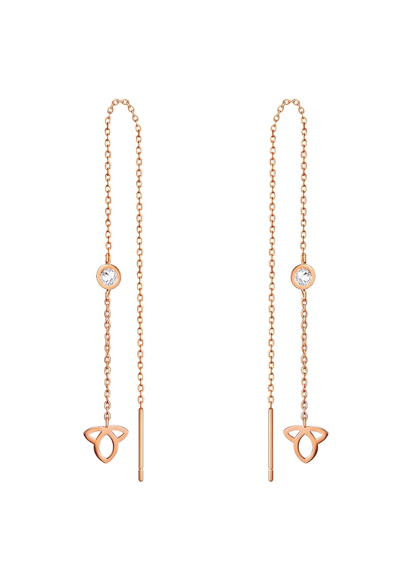 Cercei drop placati cu aur de 18K - Argintiu