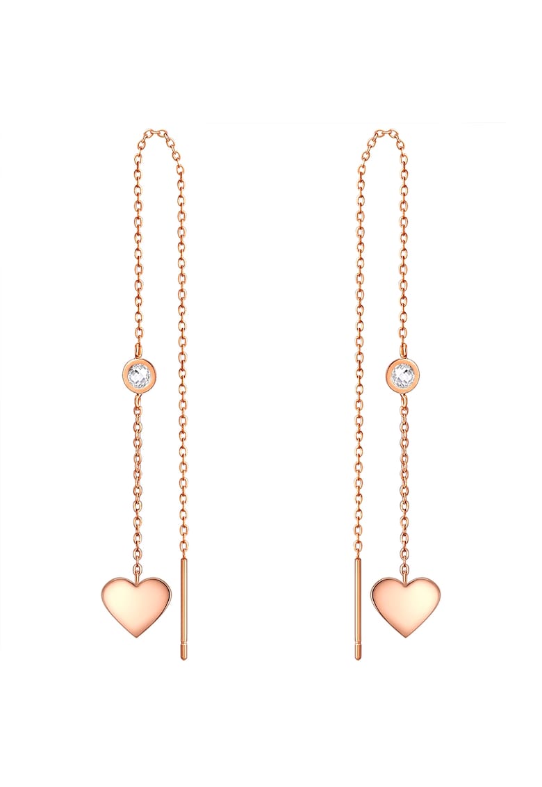 Cercei drop placati cu aur de 18K - Auriu rose