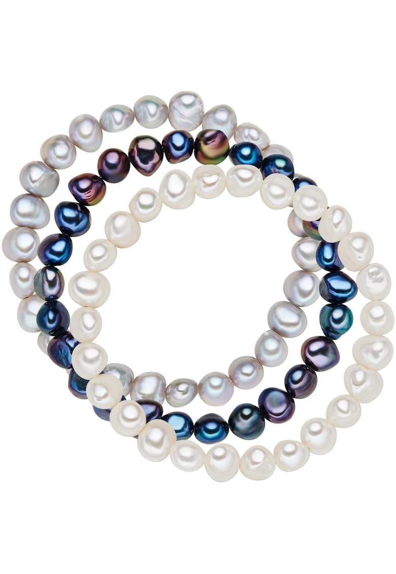 Set de bratari cu perle de apa dulce - 3 piese - Multicolor