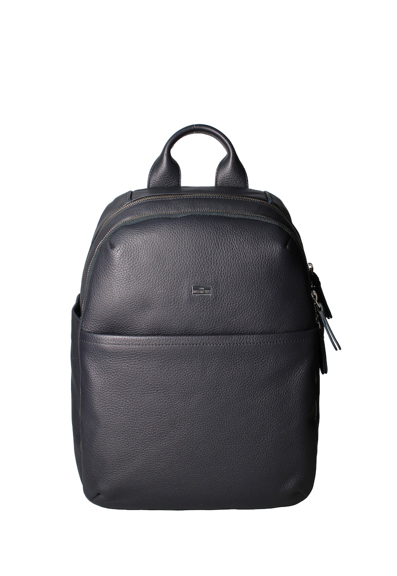 Oferte la Rucsac de piele cu compartimente cu fermoar - Albastru
