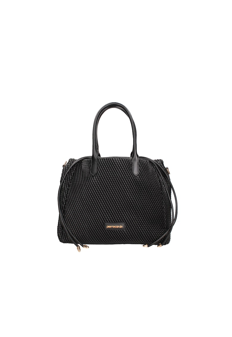 Oferte la Geanta de piele ecologica cu bareta de umar - Negru
