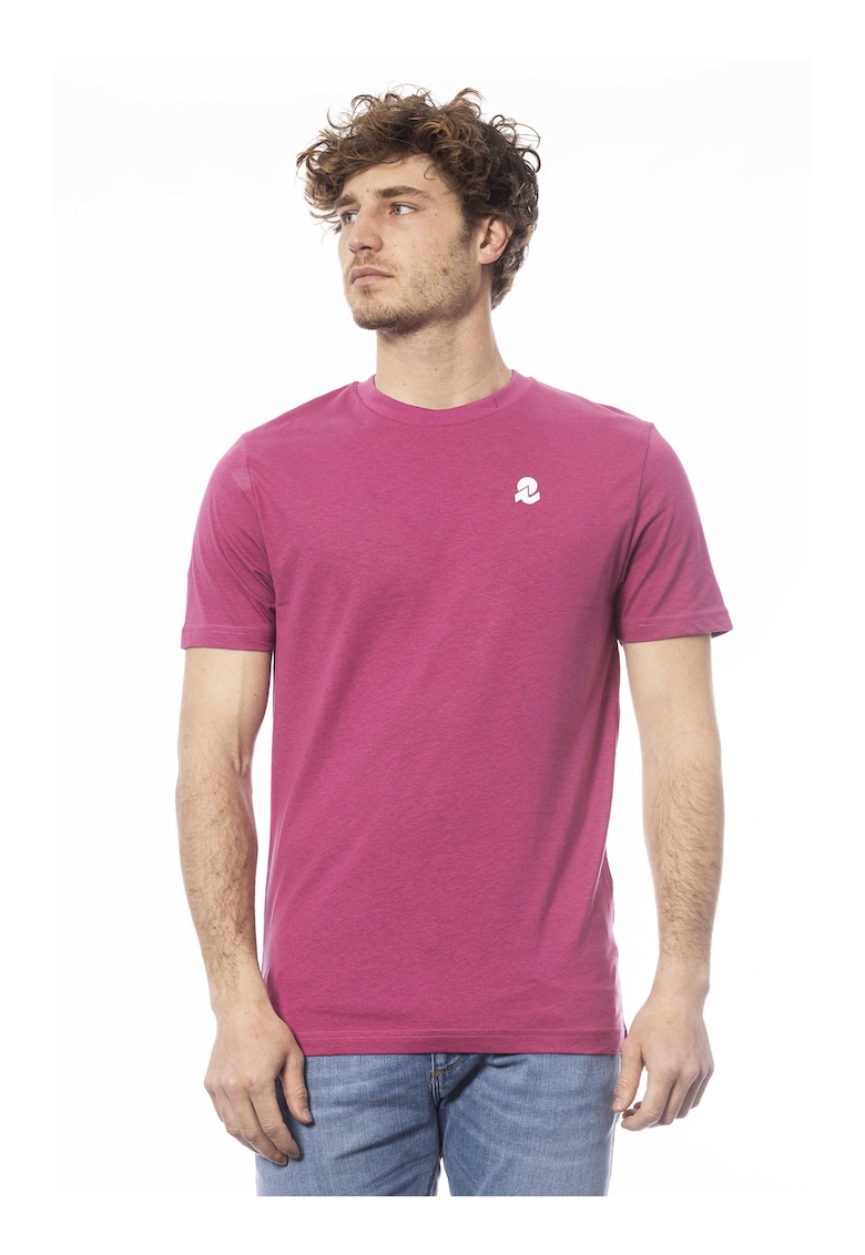 Oferte la Tricou de bumbac cu decolteu la baza gatului - Rosu deschis