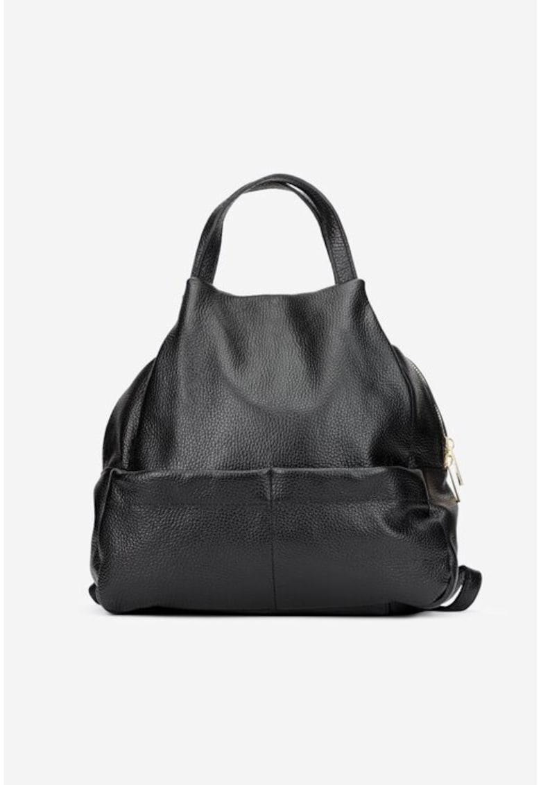 Oferte la Rucsac dama din piele naturala texturata neagra