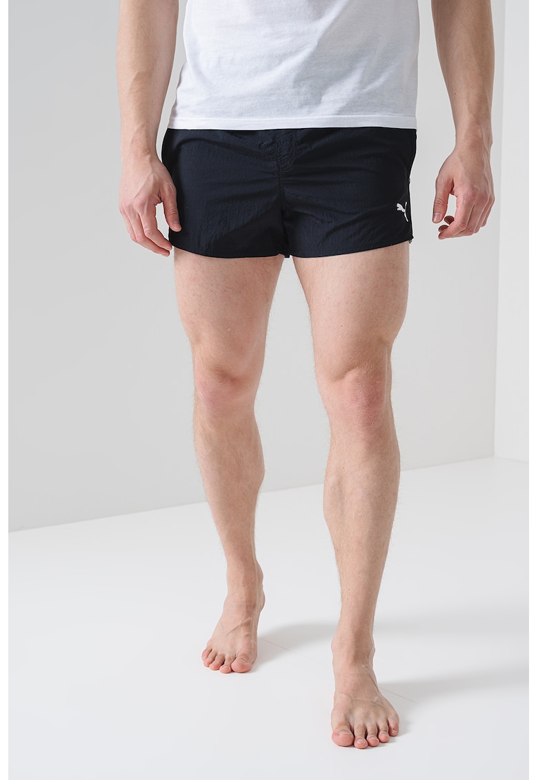 Oferte la Pantaloni scurti de baie cu logo si buzunare - Negru