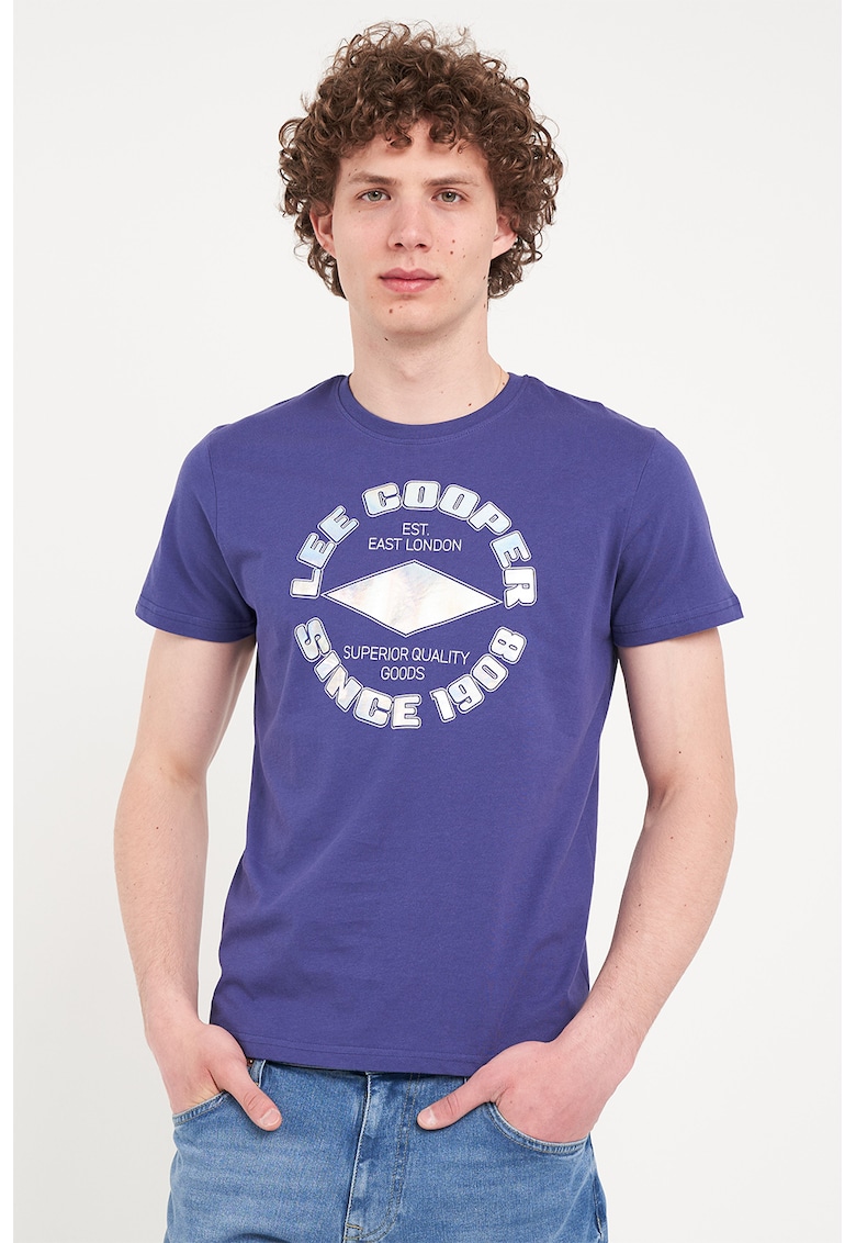 Oferte la Tricou de bumbac cu imprimeu logo - Albastru prafuit