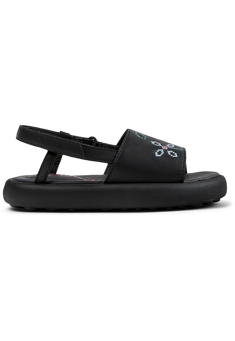 Oferte la Sandale de piele cu broderie - Negru