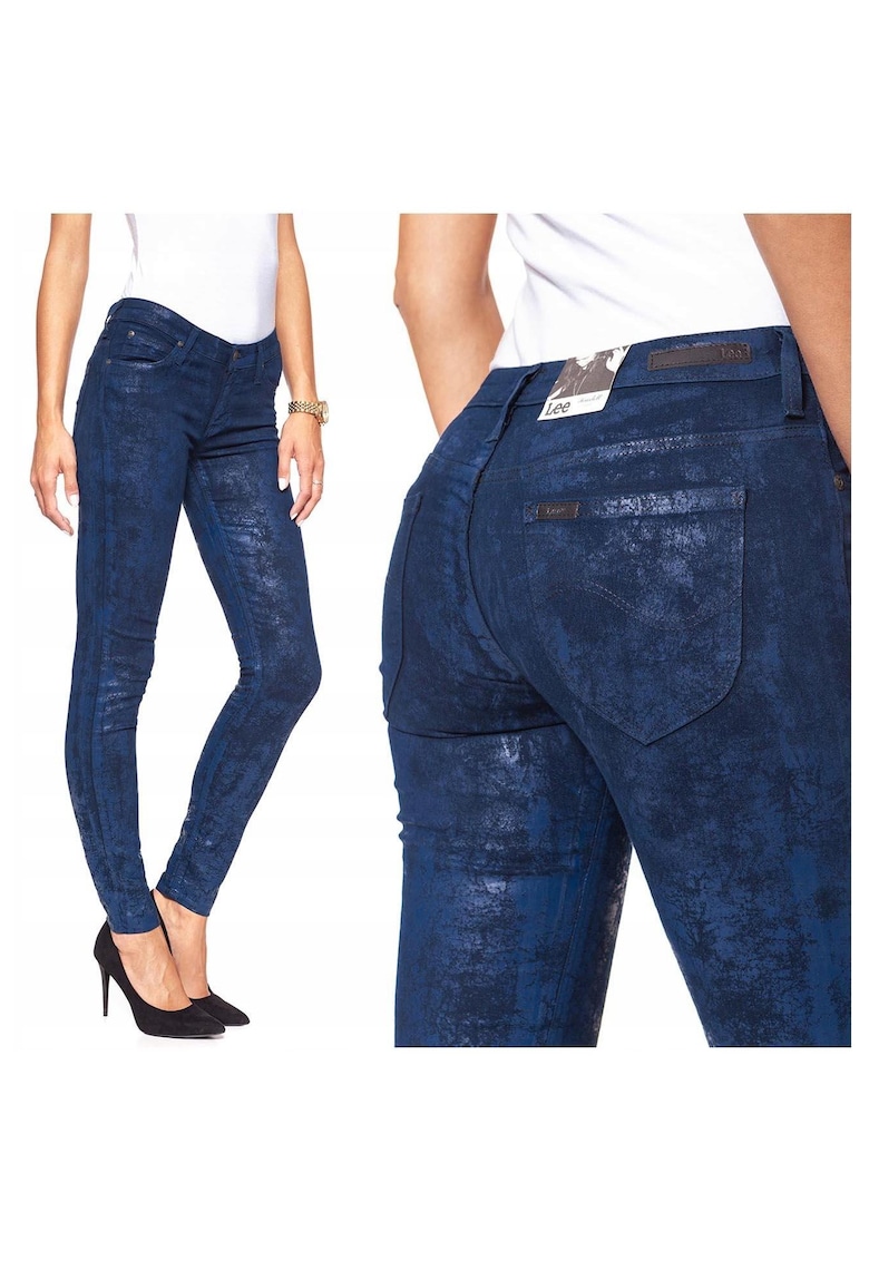 Oferte la Blugi Dama -  Scarlett - W25-L33 - Bumbac - Fermoar - Lungi - Talie Medie - 5 Bunzuare - High-Quality - Albastru Inchis