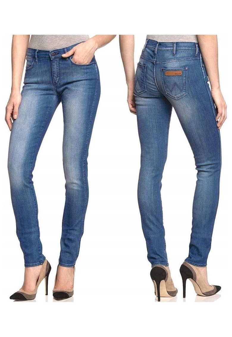 Oferte la Blugi Dama -  Corynn - W25-L32 - Bumbac - Fermoar - Lungi - Talie Medie - 5 Bunzuare - High-Quality - Albastru