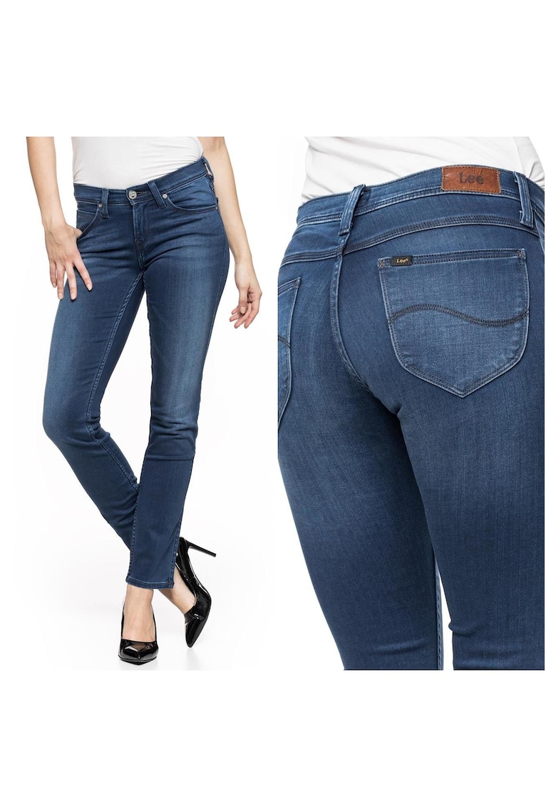 Oferte la Blugi Dama -  Jade - W25-L33 - Bumbac - Fermoar - Lungi - Talie Medie - 5 Bunzuare - High-Quality - Albastru
