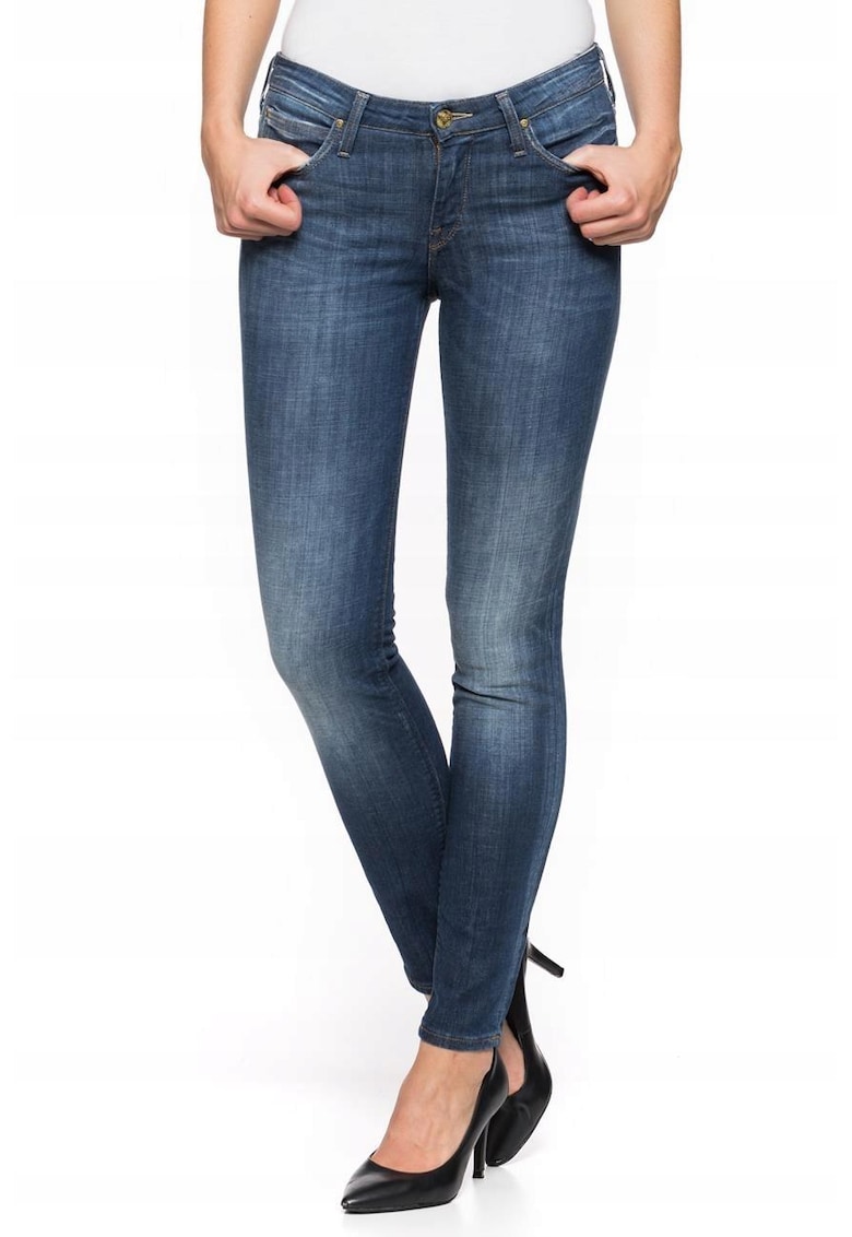 Oferte la Blugi Dama -  Scarlett - W24-L33 - Bumbac - Fermoar - Lungi - Talie Medie - 5 Bunzuare - High-Quality - Albastru