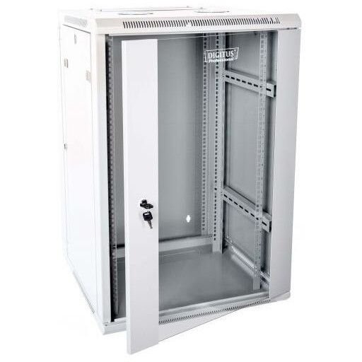 DIGITUS Wallmount cabinet 12U, double section, 600x6000mm, grey RAL 7035