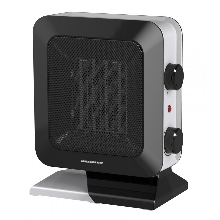 Radiator ceramic Heinner HCH-L1400BK, 2 trepte de putere, 750 / 1400 W, Negru-Argintiu