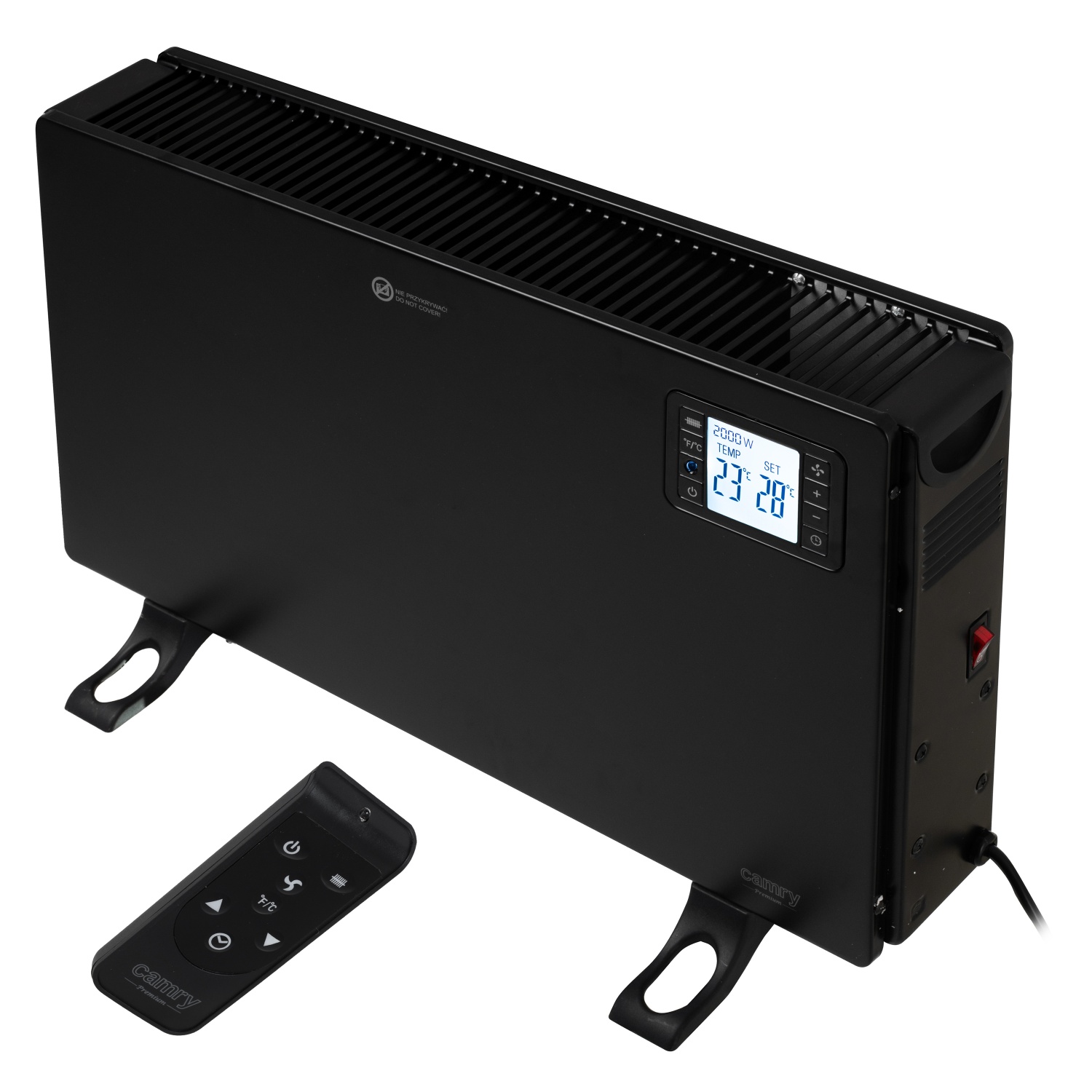 Convector electric Camry CR7739b, 2000W, 3 trepte temperatura, termostat, timer
